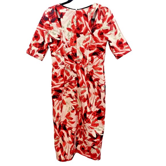 Maggy London Women's Draped MIDI Sheath Dress Size 4 - Picture 7 of 16